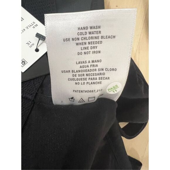 Aqua Green Black Tankini Top Plus Size 1X Adjustable Straps Swimwear Ruffle - Picture 12 of 12